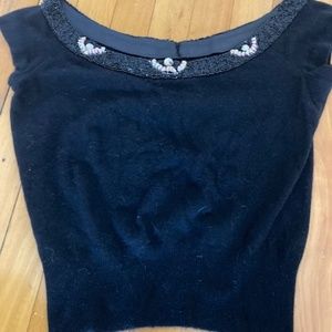 1950's vintage beaded cashmere shell sweater